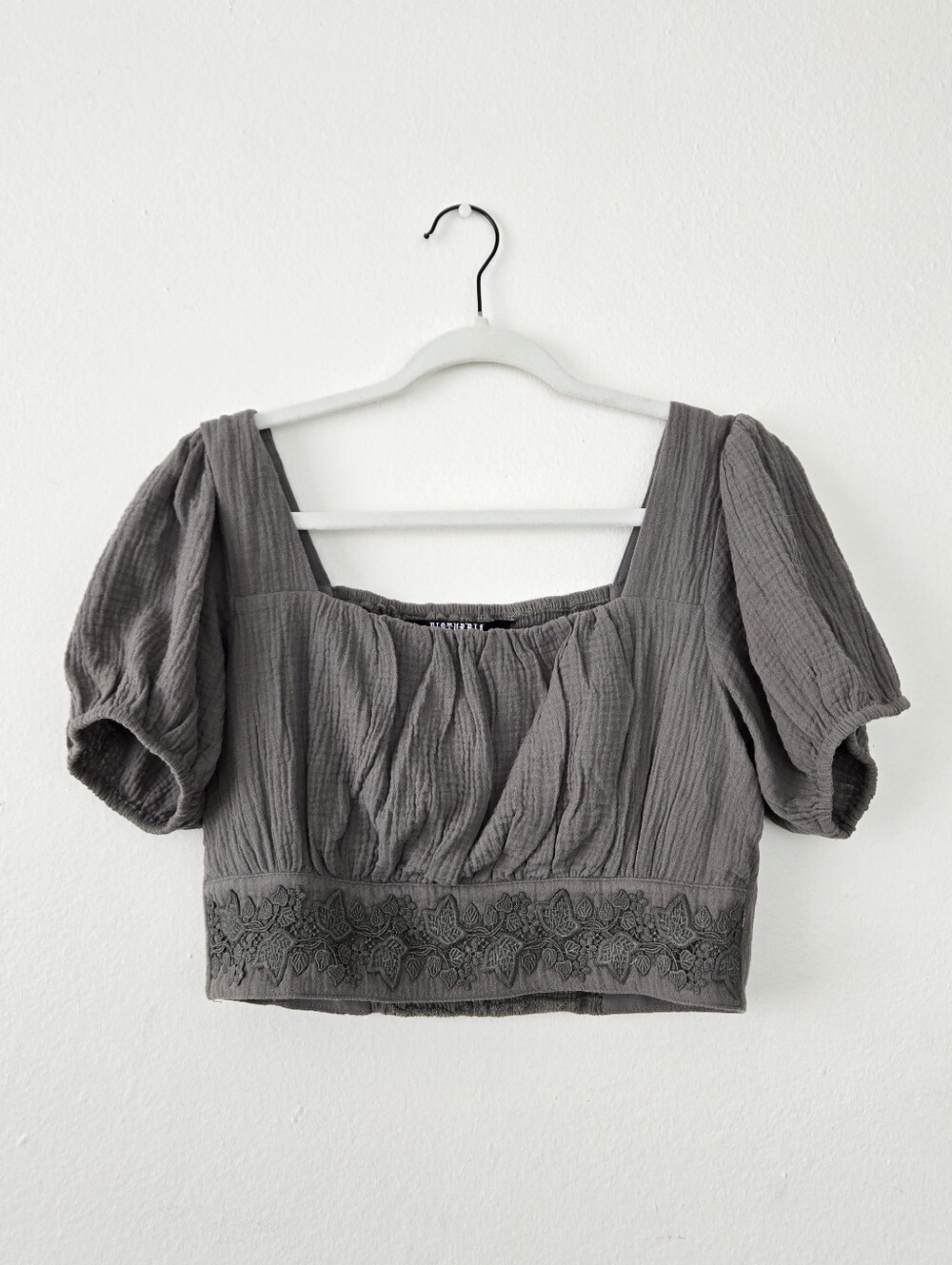 Disturbia - Alder Cotton Ivy Detailed Crop Top Whimsygoth Cottagecore - Picture 3 of 6